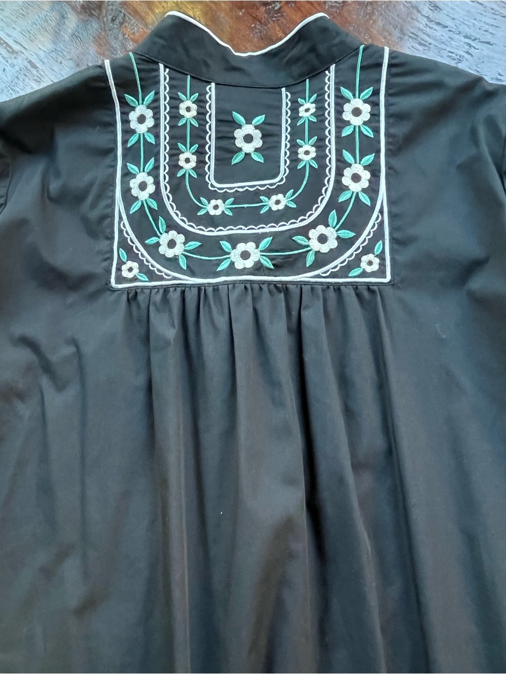 Bob Mackie Black Embroidered Floral Blouse Western Small - Picture 5 of 12